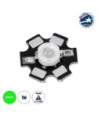 GloboStar® 73749 High Power Star LED - Υψηλής Ισχύος Star LED 1W DC 3.2V Πράσινο Φ2 x Υ0.6cm - 2 Χρόνια Εγγύηση